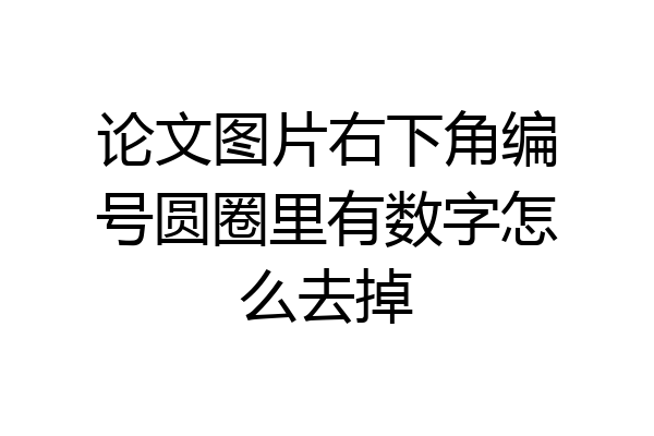 论文图片右下角编号圆圈里有数字怎么去掉