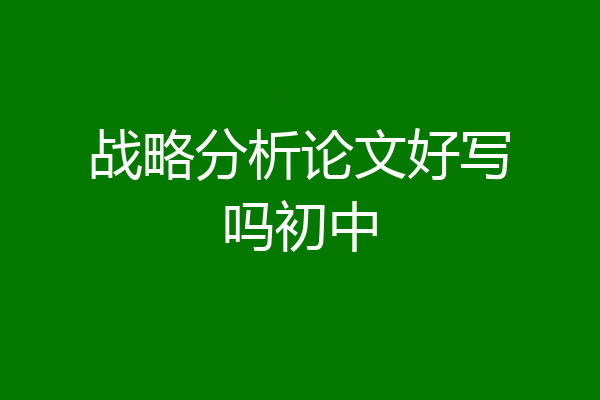 战略分析论文好写吗初中