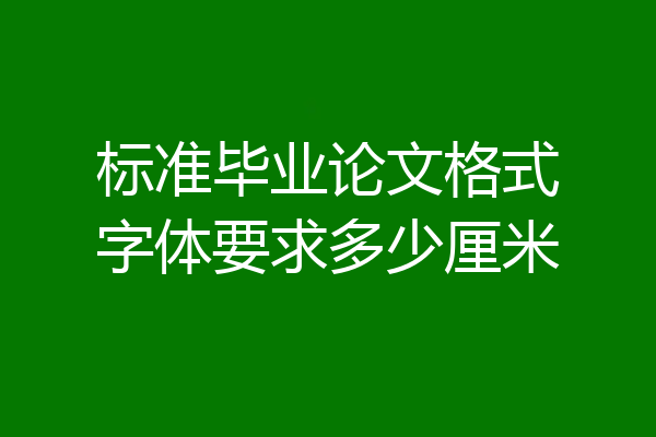 标准毕业论文格式字体要求多少厘米