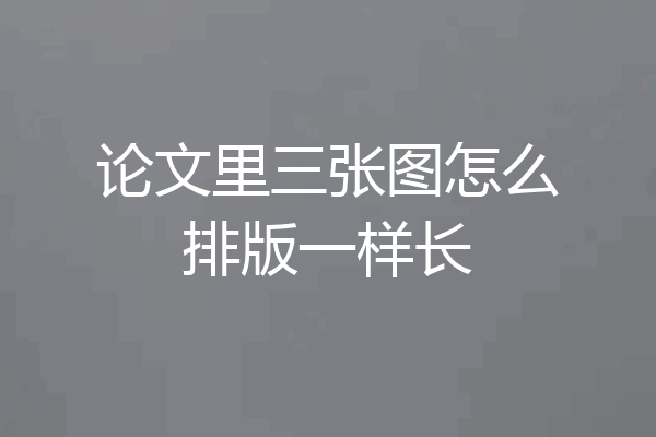 论文里三张图怎么排版一样长