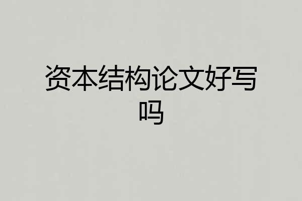 资本结构论文好写吗