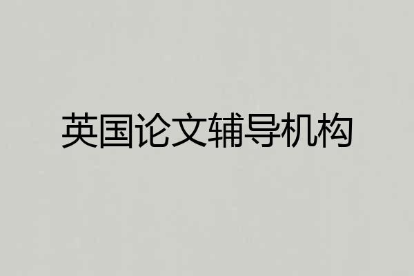 英国论文辅导机构