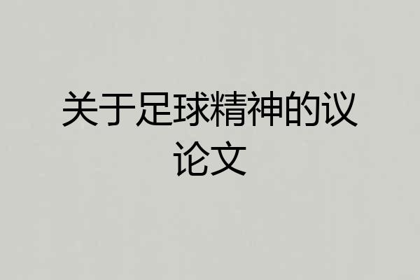 关于足球精神的议论文