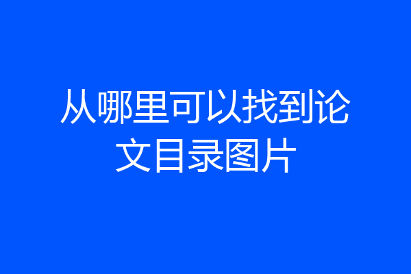 从哪里可以找到论文目录图片