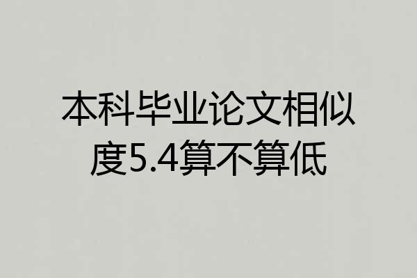 本科毕业论文相似度5.4算不算低