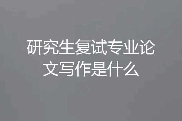 研究生复试专业论文写作是什么