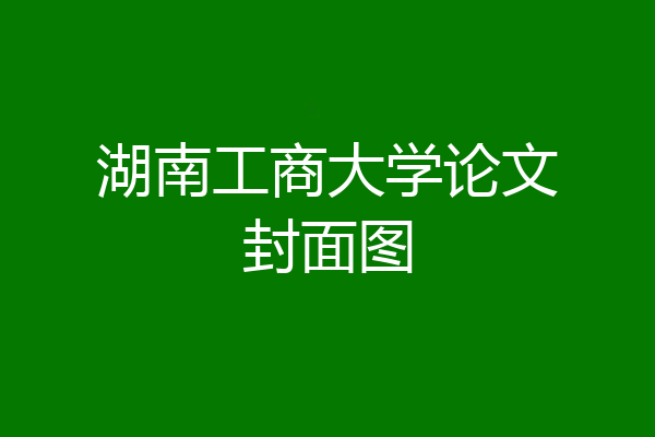 湖南工商大学论文封面图