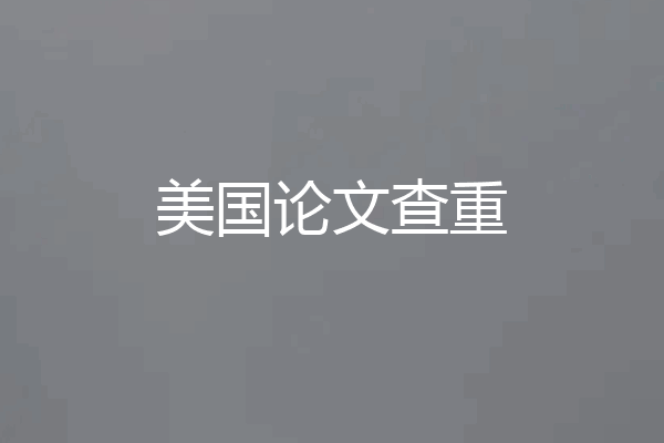美国论文查重