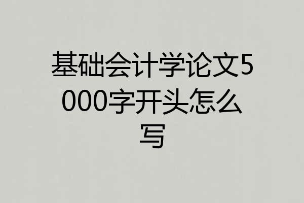 基础会计学论文5000字开头怎么写