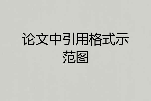 论文中引用格式示范图