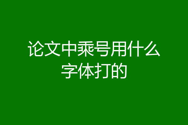 论文中乘号用什么字体打的