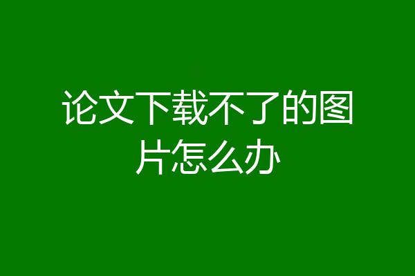 论文下载不了的图片怎么办