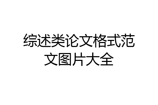 综述类论文格式范文图片大全