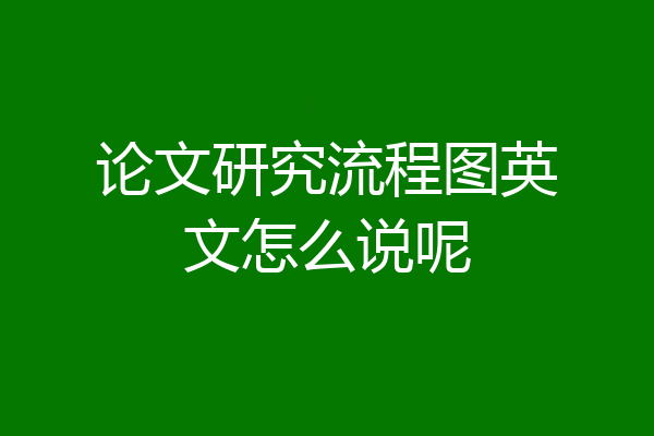 论文研究流程图英文怎么说呢