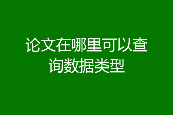 论文在哪里可以查询数据类型