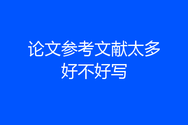 论文参考文献太多好不好写