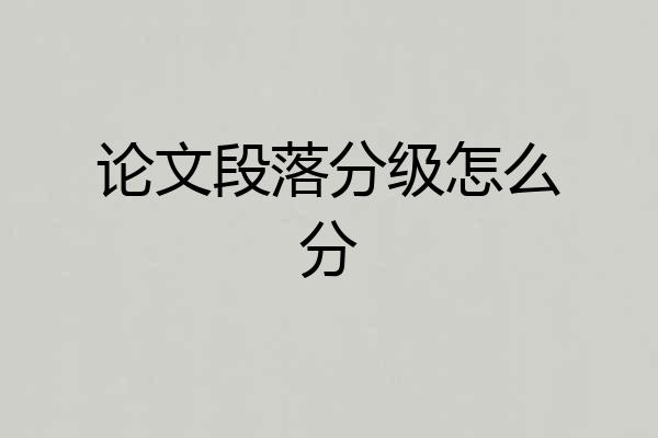 论文段落分级怎么分