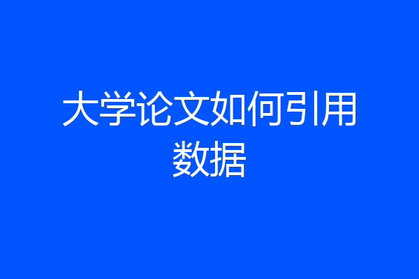 大学论文如何引用数据