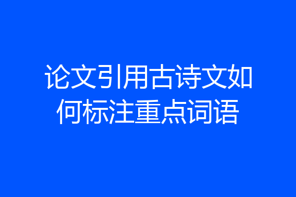 论文引用古诗文如何标注重点词语