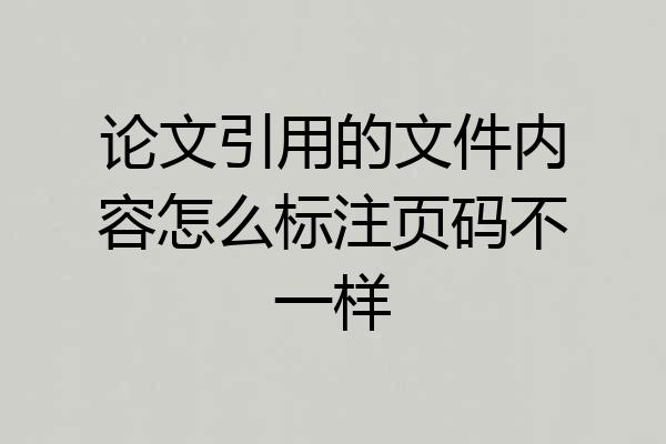 论文引用的文件内容怎么标注页码不一样