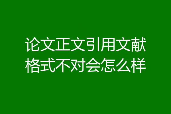 论文正文引用文献格式不对会怎么样