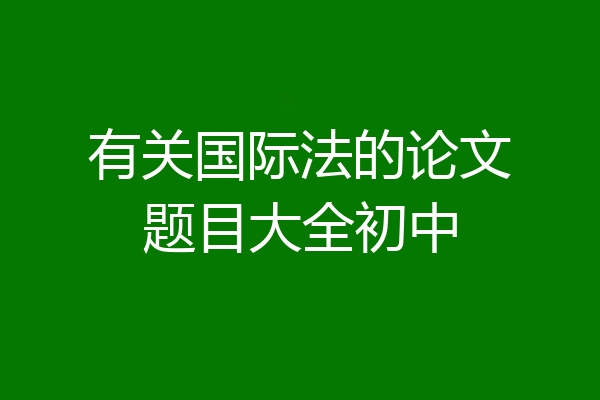 有关国际法的论文题目大全初中
