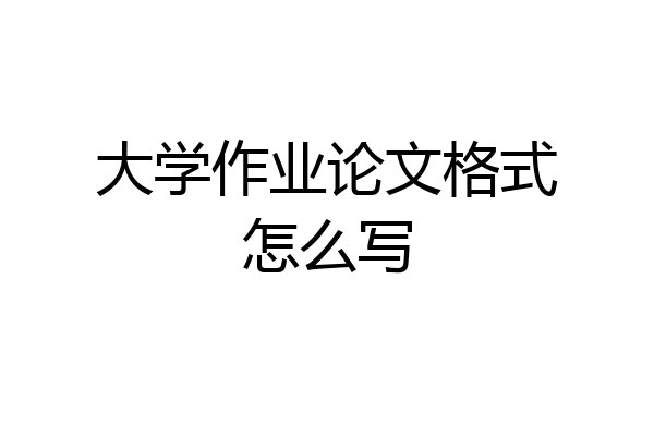 大学作业论文格式怎么写