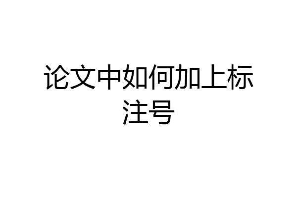 论文中如何加上标注号