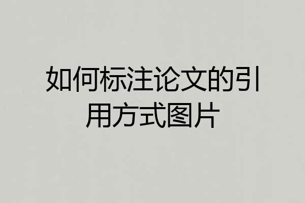 如何标注论文的引用方式图片