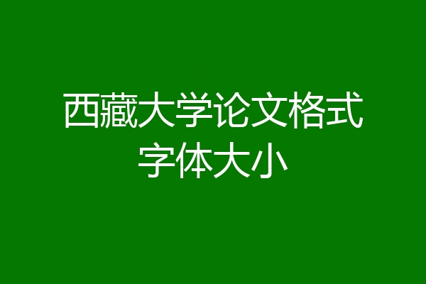 西藏大学论文格式字体大小
