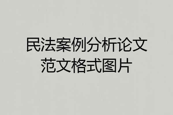 民法案例分析论文范文格式图片