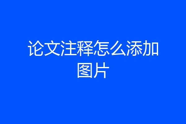 论文注释怎么添加图片