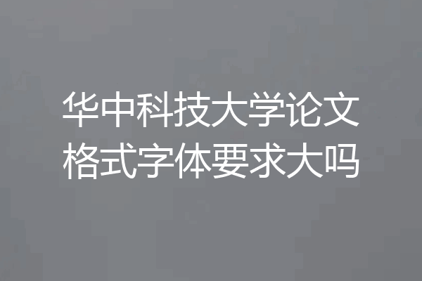 华中科技大学论文格式字体要求大吗