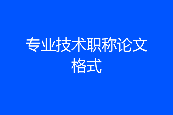 专业技术职称论文格式