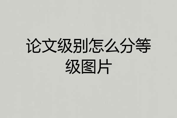 论文级别怎么分等级图片