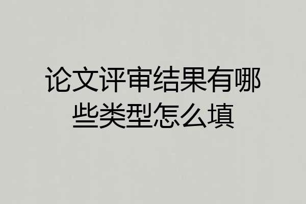 论文评审结果有哪些类型怎么填