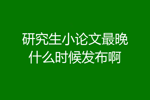 研究生小论文最晚什么时候发布啊