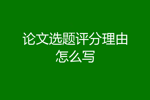 论文选题评分理由怎么写