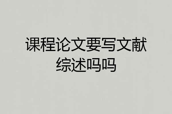 课程论文要写文献综述吗吗