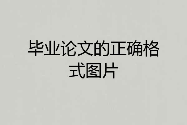 毕业论文的正确格式图片