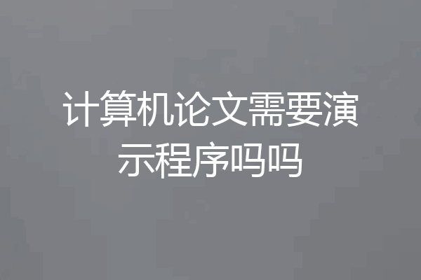 计算机论文需要演示程序吗吗