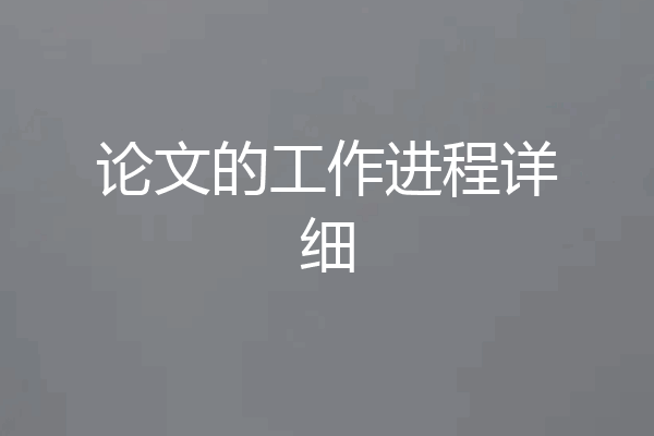 论文的工作进程详细