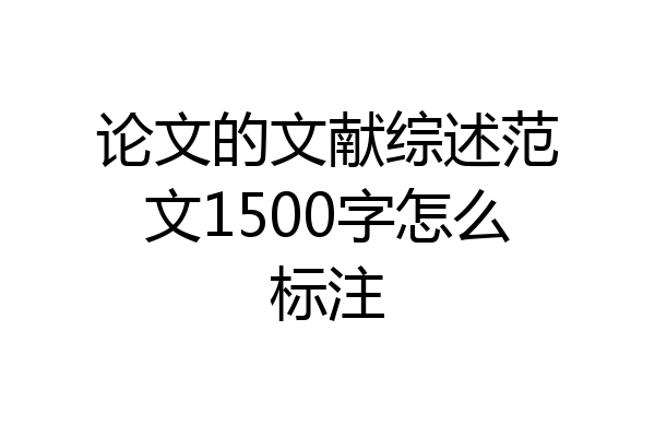 论文的文献综述范文1500字怎么标注
