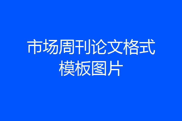 市场周刊论文格式模板图片