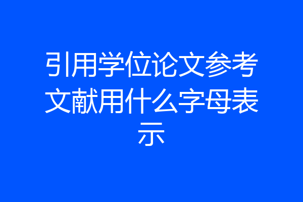 引用学位论文参考文献用什么字母表示
