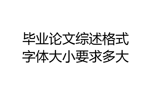 毕业论文综述格式字体大小要求多大
