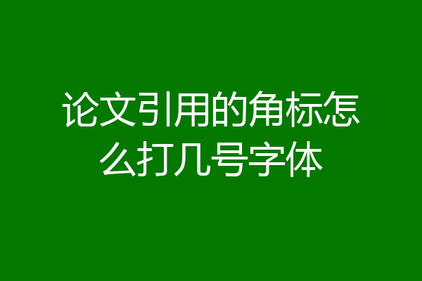 论文引用的角标怎么打几号字体