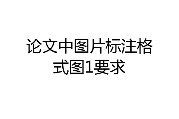 论文中图片标注格式图1要求