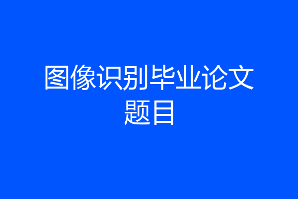 图像识别毕业论文题目