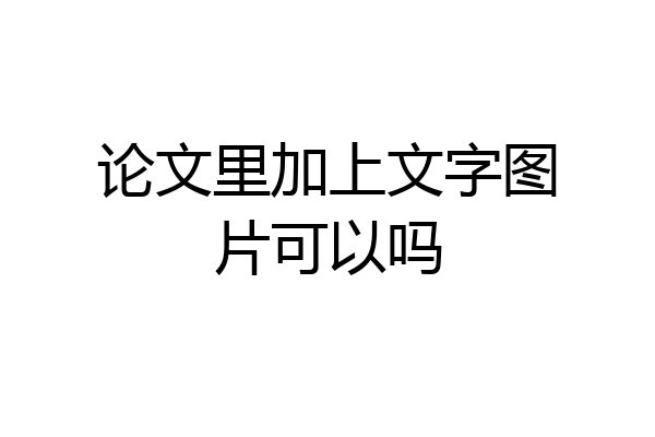 论文里加上文字图片可以吗